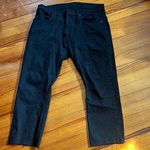 Black Polo Ralph Lauren Varick Slim Straight (cropped ankles—32x30 cut to 32x25)